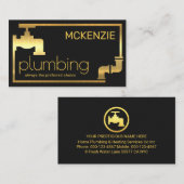 Stylish Gold Faucet Piping Frame 名刺 (正面/裏面)