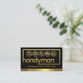 Stylish Gold Handyman Tools Frame 名刺 (スタンド正面)