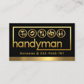 Stylish Gold Handyman Tools Frame 名刺 (正面)