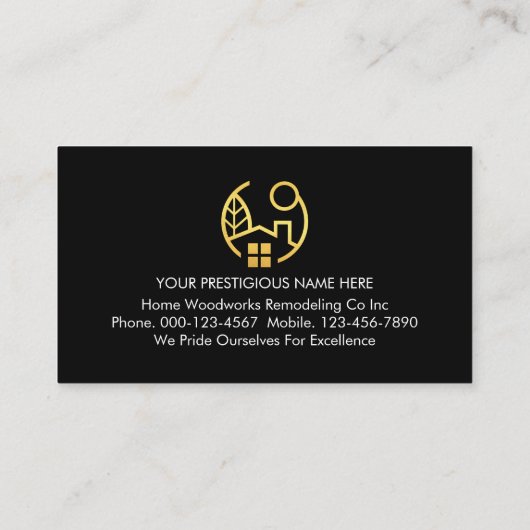 Stylish Gold Handyman Tools Frame 名刺 (裏面)