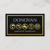 Stylish Gold Handyman Tools Frame 名刺 (正面)