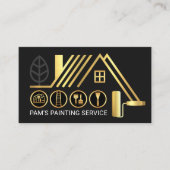 Stylish Gold Rooftop Building Paint Brush 名刺 (正面)