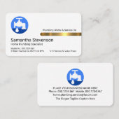 Stylish Gold Tab Leaking Blue Faucet 名刺 (正面/裏面)