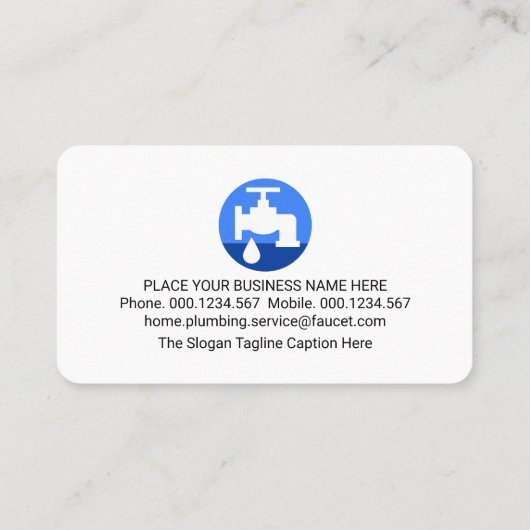 Stylish Gold Tab Leaking Blue Faucet 名刺 (裏面)