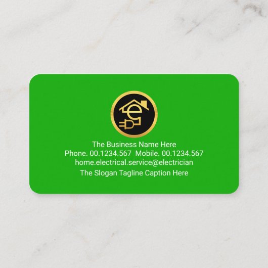 Stylish Gold Tab Letter-e Electric 名刺 (裏面)