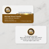 Stylish Gold Tab On White Brown Layer 名刺 (正面/裏面)