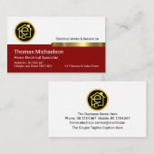 Stylish Gold Tab On White Red Layer 名刺 (正面/裏面)