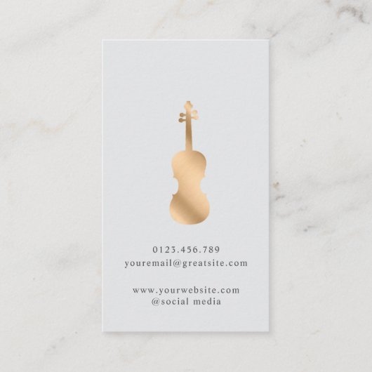 Stylish Gold Violin Musician Minimal  名刺 (裏面)