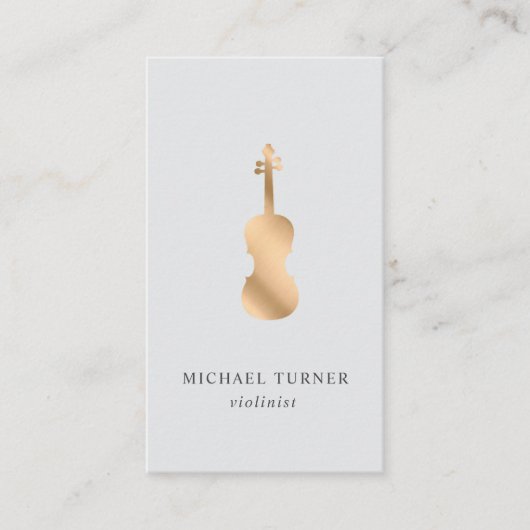 Stylish Gold Violin Musician Minimal  名刺 (正面)