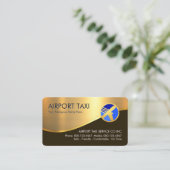 Stylish Gold Wave Airplane Airport Taxi 名刺 (スタンド正面)