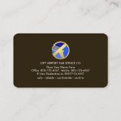 Stylish Gold Wave Airplane Airport Taxi 名刺 (裏面)