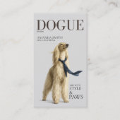 Stylish Golden Afghan Hound Dogue Business Card 名刺 (正面)