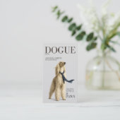 Stylish Golden Afghan Hound Dogue Business Card 名刺 (スタンド正面)