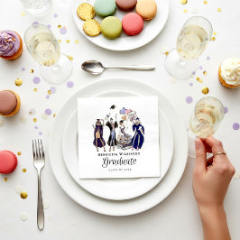 Stylish Graduate Women Purple Gown Graduation スタンダードカクテルナプキン