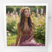 Stylish Graduation Cap Plum Tones & Gold 三つ折り案内状 (内部最初)