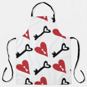 Stylish graphic seamless pattern with hearts and k エプロン (正面)