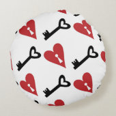 Stylish graphic seamless pattern with hearts and k ラウンドクッション (裏面)