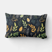 Stylish Green and Yellow Foliage Pattern  ランバークッション (裏面)