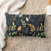 Stylish Green and Yellow Foliage Pattern  ランバークッション (ブランケット)