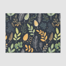 Stylish Green and Yellow Foliage Pattern  薄葉紙