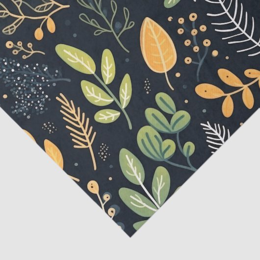 Stylish Green and Yellow Foliage Pattern  薄葉紙 (詳細)