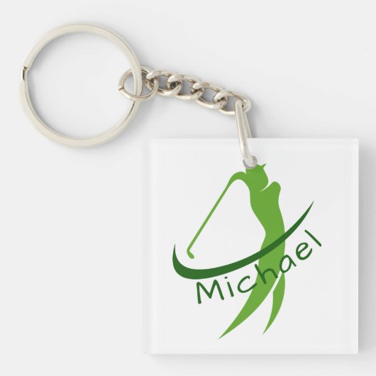 Stylish Green Named Swing Father's Day キーホルダー (正面)