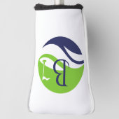 Stylish Green Navy Monogram Fairway Father's Day ゴルフヘッドカバー (回転90)