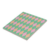 Stylish Green Orange Pink Argyle Pattern タイル (側面)