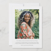 Stylish Greenery Frame Photo Funeral Invitation 招待状 (裏面)