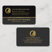 Stylish Grey Black CEO Layers Business Owner 名刺 (正面/裏面)