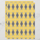 Stylish Grey Diamonds on Yellow scrapbook paper (正面/裏面)
