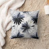 Stylish Grey Floral クッション (ブランケット)