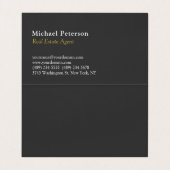 Stylish Grey Gold Color Script Agent Business Card 名刺 (内部フラット)