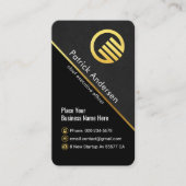 Stylish Grey Grunge Gold Line CEO Boss 名刺 (正面)