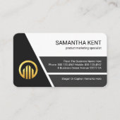 Stylish Grey Trapezium Layers Business Owner 名刺 (正面)