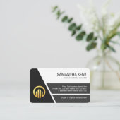 Stylish Grey Trapezium Layers Business Owner 名刺 (スタンド正面)