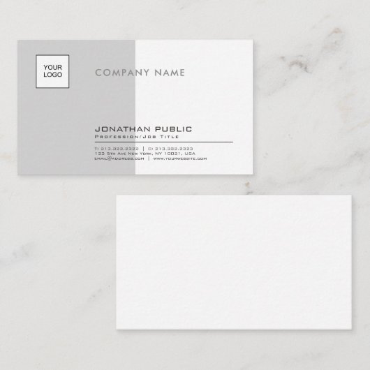 stylish Grey White Professional Company平野 名刺 (正面/裏面)