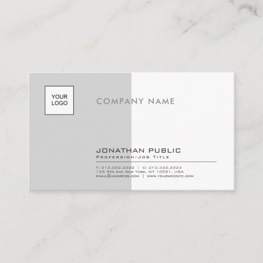 stylish Grey White Professional Company平野 名刺 (正面)