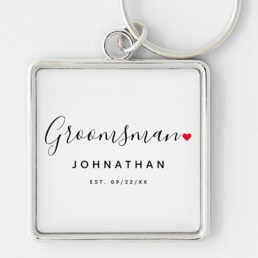 Stylish Groomsman Wedding キーホルダー (正面)