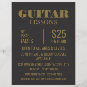 Stylish Guitar Lessons Advertising チラシ