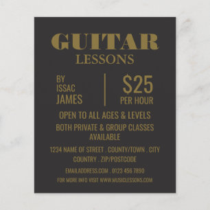 Stylish Guitar Lessons Advertising チラシ