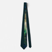 Stylish Half Dark Green Galaxy Neck Tie ネクタイ (正面)