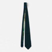 Stylish Half Dark Green Galaxy Neck Tie ネクタイ (裏面)