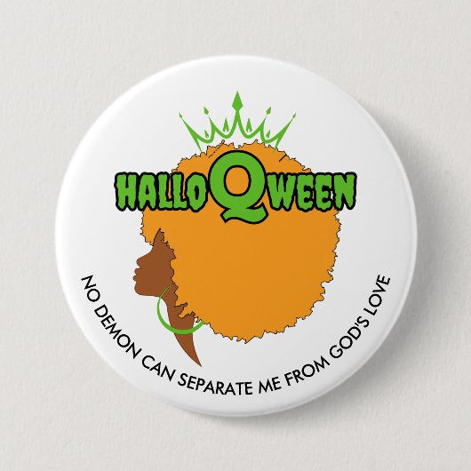 Stylish HALLOQWEEN Afro Queen Halloween 缶バッジ (正面)