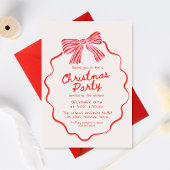 Stylish Hand Drawn Holiday Bow Christmas Party 招待状