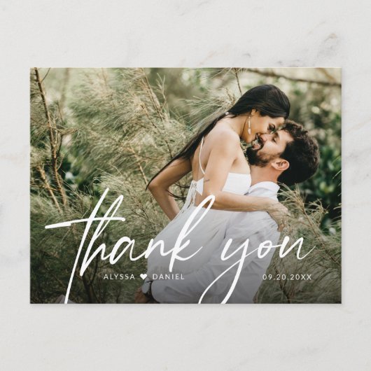 Stylish handlettering script wedding photos ポストカード (正面)