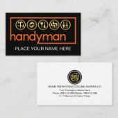 Stylish Handyman Frame Home Repairs 名刺 (正面/裏面)