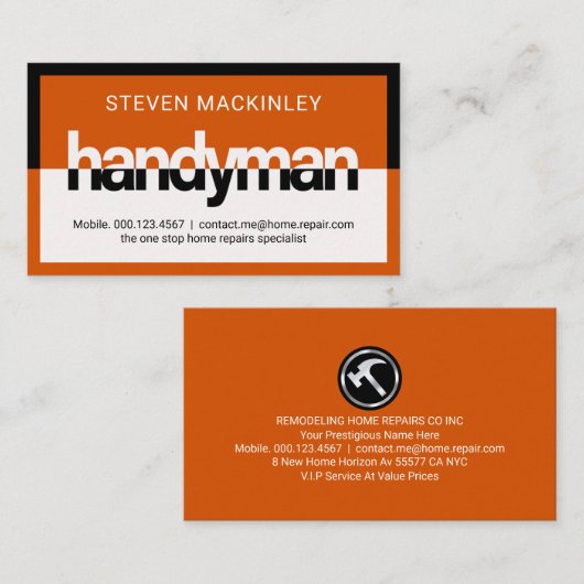 Stylish Handyman Signage Frame 名刺 (正面/裏面)