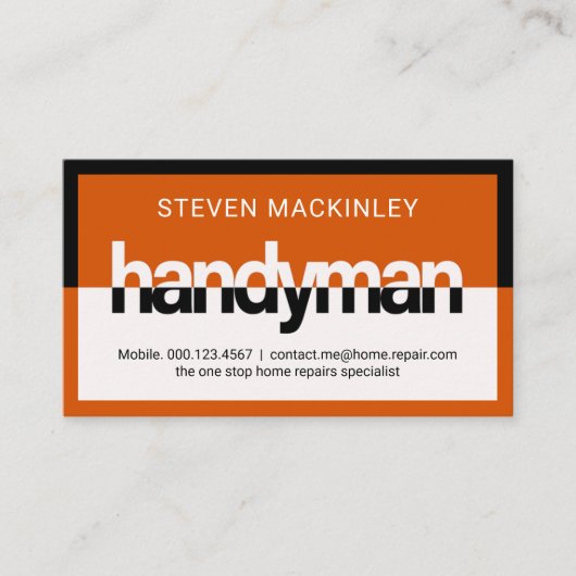 Stylish Handyman Signage Frame 名刺 (正面)