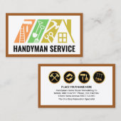 Stylish Handyman Tools Building Rooftop 名刺 (正面/裏面)